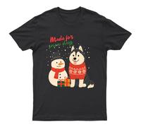 Made For Snow Days Husky Winter Holiday Graphic Unisex T-Shirt Uomo Donna