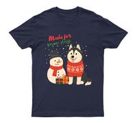 Made For Snow Days Husky Winter Holiday Graphic Unisex T-Shirt Uomo Donna