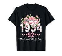Made in 1934 Floral 92° Compleanno Regali Donne 92 Anni Maglietta