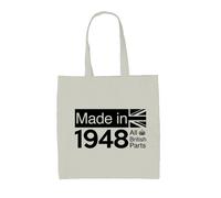 Made IN 1948 Tutti British Parts Bandiera - Tela Borsa - 76th Regalo Compleanno