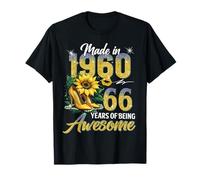 Made in 1960 Vintage 66th Birthday Floral 66 Years Old Women Maglietta
