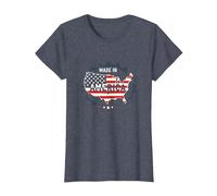 Made in America, Bandiera patriottica degli Stati Uniti, Mappa Industriale Maglietta, Donna, Pervinca, L