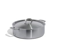 Made In Cookware - Pentola Rondeau in Acciaio Inossidabile da 10 Quarti con Coperchio - Prodotto in Italia - Rivestimento Inossidabile a 5 Strati - Pentole Professionali - Compatibile con Induzione