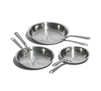 Made In Cookware - Set di Padelle in Acciaio Inossidabile da 3 Pezzi (Include 20,32/25,4/30,48 cm) - Prodotto in Italia - Rivestimento in Acciaio Inossidabile a 5 Strati - Pentole Professionali