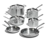 Made In Cookware - Set di pentole e padelle in acciaio inossidabile da 10 pezzi - Rivestimento a 5 strati - Include Padella, Casseruola, Piattino e pentola con coperchio in acciaio inossidabile