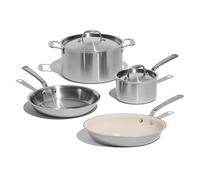 Made In Cookware - Set di Pentole in Acciaio Inossidabile da 6 Pezzi - Rivestito a 5 Strati - Include Padelle, Casseruola e Pentola - Grado Professionale - Fatto in Italia - Compatibile con Induzione
