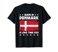 Made in Denmark a Long Time Ago Proud Danish Denmark Flag Maglietta