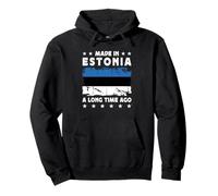 Made in Estonia a Long Time Ago Proud Estonian Estonia Flag Felpa con Cappuccio