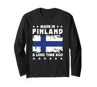 Made in Finland a Long Time Ago Proud Finnish Finland Flag Maglia a Manica