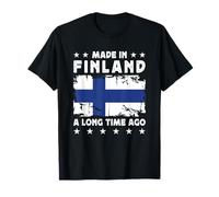 Made in Finland a Long Time Ago Proud Finnish Finland Flag Maglietta
