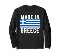 Made in Greece Bandiera Greca Retro Vintage Maglia a Manica