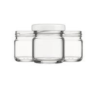 made in home - Mini vasetti da 40 ml, vasetti per conserve, spezie, con tappo a vite, barattolo per prova, barattoli per marmellate, piccoli barattoli di miele, bicchieri rotondi (coperchio bianco, 40