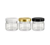 Made in home - Set di 100 vasetti rotondi mini in vetro da 30 ml, dotati di coperchi a vite, ideali per marmellate, frutta, conserve, miele, ecc (100, bianco, 30ml)