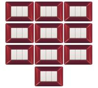 MADE IN ITALY - CONFEZIONE DA 10 PLACCHE COMPATIBILE CON BTICINO MATIX, 3 POSTI/MODULI, COLORE AMARANTO, IN TECNOPOLIMERO, DESIGN MODERNO, ALTA QUALITA', SERIE CIVILE PER INTERRUTTORI E PRESE