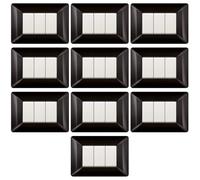 MADE IN ITALY - CONFEZIONE DA 10 PLACCHE COMPATIBILE CON BTICINO MATIX, 3 POSTI/MODULI, COLORE NERO, IN TECNOPOLIMERO, DESIGN MODERNO, ALTA QUALITA', SERIE CIVILE PER INTERRUTTORI E PRESE