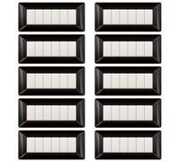 MADE IN ITALY - CONFEZIONE DA 10 PLACCHE COMPATIBILE CON BTICINO MATIX, 6 POSTI/MODULI, COLORE NERO, IN TECNOPOLIMERO, DESIGN MODERNO, ALTA QUALITA', SERIE CIVILE PER INTERRUTTORI E PRESE