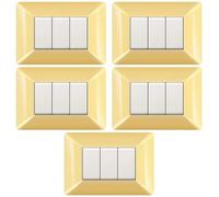 MADE IN ITALY - CONFEZIONE DA 5 PLACCHE COMPATIBILE CON BTICINO MATIX, 3 POSTI/MODULI, COLORE GIALLO PASTELLO, TECNOPOLIMERO, DESIGN MODERNO, ALTA QUALITA', SERIE CIVILE PER INTERRUTTORI E PRESE