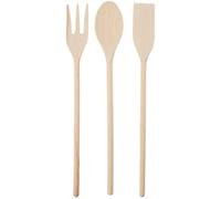 MADE IN ITALY Tris MESTOLI Lux Legno, Brown, One Size