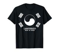 Made In Korea Bandiera Simbolo Taegeuk Bianco E Nero Coreano Maglietta