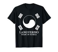 Made In Korea Bandiera Simbolo Taegeuk Bianco E Nero Coreano Maglietta