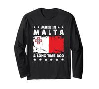 Made in Malta a Long Time Ago Proud Maltese Malta Flag Maglia a Manica
