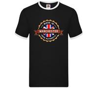 Made In Manchester Uomo Ringer Centro Città Borgo Nato Amore Vivi Città Natale
