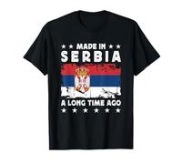 Made in Serbia a Long Time Ago Proud Serbian Serbia Flag Maglietta