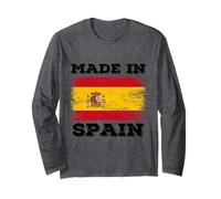 Made in Spain with Spain Flag Novelty Graphic Cool Designs Maglia a Manica