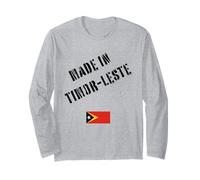 Made in Timor EST con Bandiera Divertente Maglia a Manica