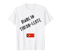 Made in Timor EST con Bandiera Divertente Maglietta