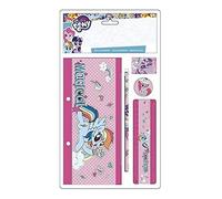 Made in Trade Astuccio + Set Cancelleria 4 Pezzi Little Pony, Argento, Bianco, 20 x 10 x 2 cm