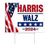 Made IN USA, Non Cina Kamala Harris Tim Walz Iarde Prato Insegna 2024 W/H Palo