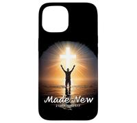 Made New in Christ Jesus: Christian Faith Baptism 2 Cor 5:17 Custodia per iPhone 15