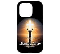 Made New in Christ Jesus: Christian Faith Baptism 2 Cor 5:17 Custodia per iPhone 15 Pro
