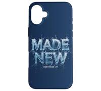 Made New in Christ Jesus: Christian Faith Baptism 2 Cor 5:17 Custodia per iPhone 16 Plus