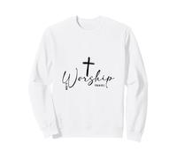 Made To Worship Cross Salmo 95:1 Christian Believer Felpa