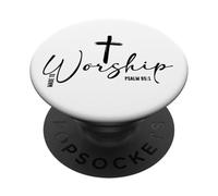 Made To Worship Cross Salmo 95:1 Christian Believer PopSockets PopGrip Adesivo