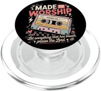 Made To Worship Psalm 150:1 Cassetta Retrò Lode Cristiana PopSockets PopGrip per MagSafe