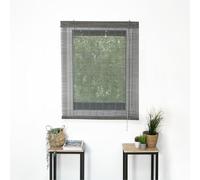 MADECOSTORE Enrouleur Roll'Up Bambou-Gris-L83 x H180cm-Fixation avec perçage-Store Bois Tenda avvolgibile, bambù, Grigio, L80 x H180cm