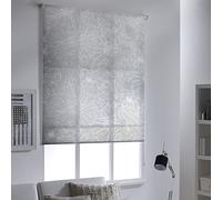 MADECOSTORE Tenda a rullo con motivo floreale, colore: grigio chiaro, 49 x 190 cm