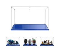 MADEHAY Vetrina Acrilica Trasparente Antipolvere 3mm, Una Grande Display Box Per Lego Casco Modello serie 21334 42112 75304 75305 75327 75328. Base blu (1, 50x20x25cm)
