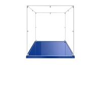 MADEHAY Vetrina Acrilica Trasparente Antipolvere 3mm, Una Grande Display Box Per Lego Modello serie 31150 40460 43247/71785 80053. Base blu (1, 35x35x35cm)