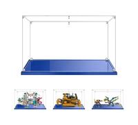MADEHAY Vetrina Acrilica Trasparente Antipolvere 3mm, Una Grande Display Box Per Lego Modello serie 41347 42131 71796 71797. Base blu (1, 60x40x30cm)