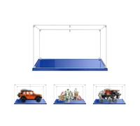 MADEHAY Vetrina Acrilica Trasparente Antipolvere, Una Grande Display Box Per Lego auto Modello serie 10973 42110 42177 42180 42604. Base blu (1, 50x25x30cm)
