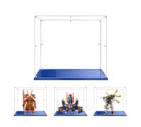 MADEHAY Vetrina Acrilica Trasparente Antipolvere, Una Grande Display Box Per Lego Modello serie 70357 71821 80012 80028 80013. Base blu (1, 45x30x45cm)
