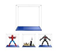 MADEHAY Vetrina Acrilica Trasparente Antipolvere, Una Grande Display Box Per Lego Modello serie 71707 71750 71783 76225 76226 76230. Base blu (1, 30x15x30cm)