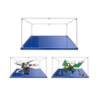 MADEHAY Vetrina Acrilica Trasparente Antipolvere, Una Grande Display Box Per Lego Modello serie 71766 60104 75355. Base blu (1, 60x50x35cm)