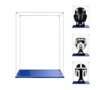 MADEHAY Vetrina Acrilica Trasparente Antipolvere, Una Grande Display Box Per Lego Star Wars Helmet Collection75276 75277 75304 75305 75327 75328. Base blu (1, 20x20x25cm)