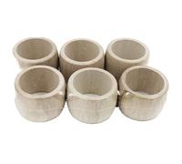 Madeinjura Artigianato Francese Tradizionale, Set di 6 portatovaglioli rotondi in legno grezzo (da personalizzare).