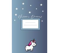 MadeinLuna | Blue-Pink Unicorn Notebook: Minimalist Striped Notebook, 6x9 Writing Journal, 120 Pages, Soft Cover, Perfect for Office & School